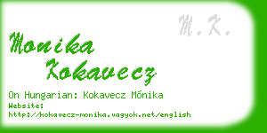 monika kokavecz business card